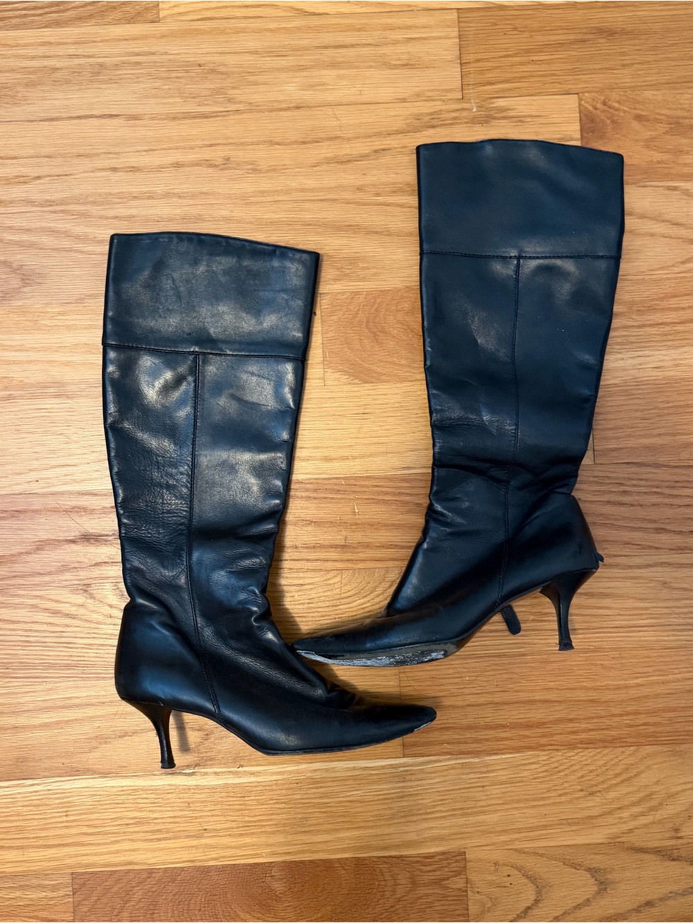 Cole Haan Black Leather Knee-High Boots